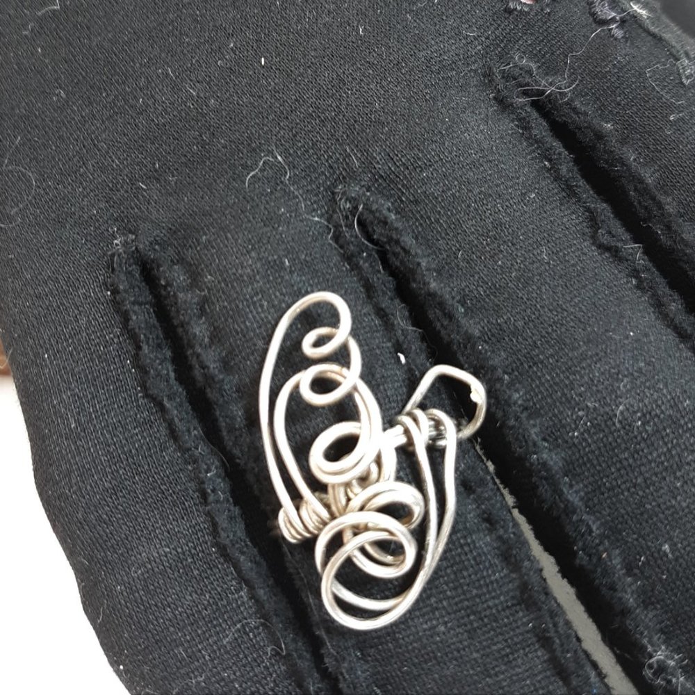 RING, HANDCRAFTED FREEFORM METAL SIZE 8